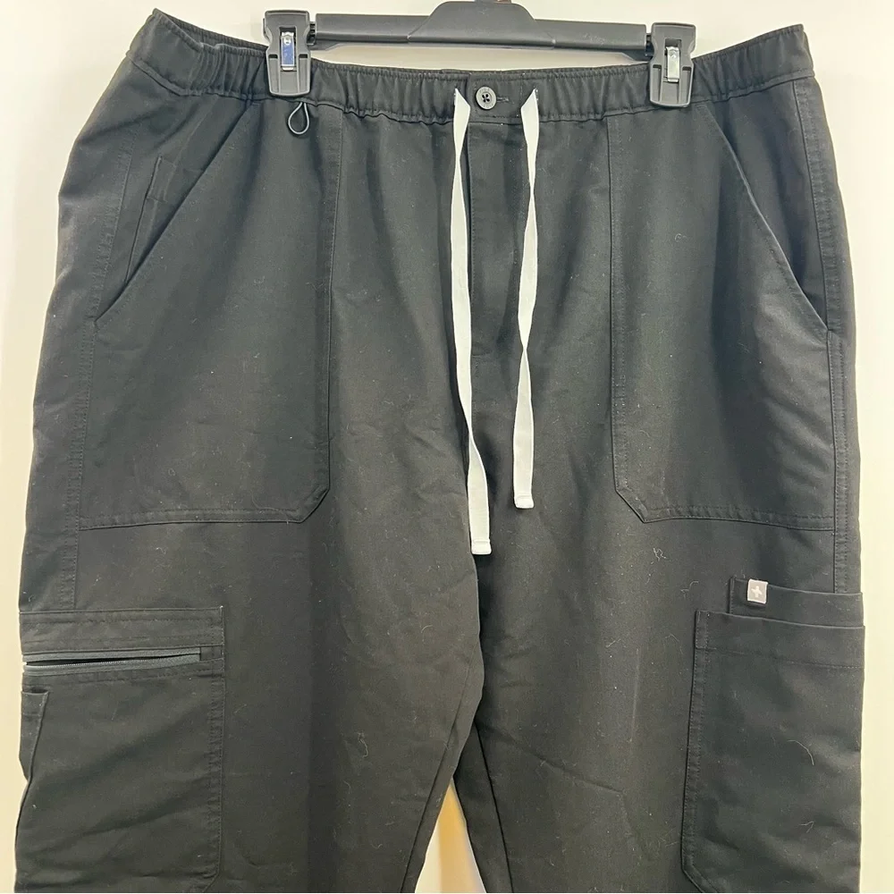 FIGS Cairo Cargo Scrub Pants Mens XXL Black Technical Collection TM3001